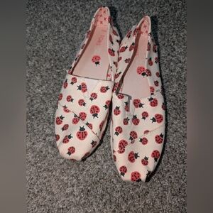 Toms Pink Ladybug Print Women's Shoes